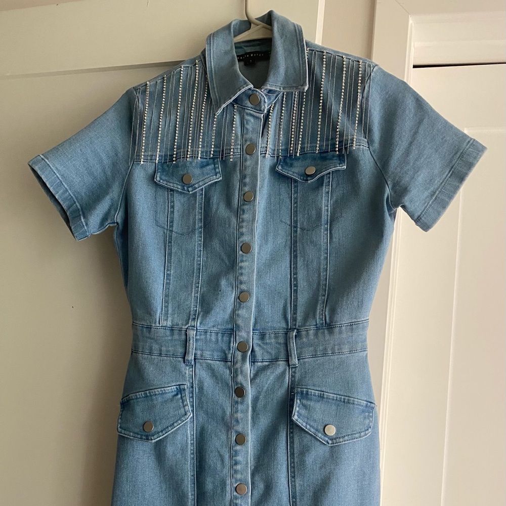 Denim short sleeve dress